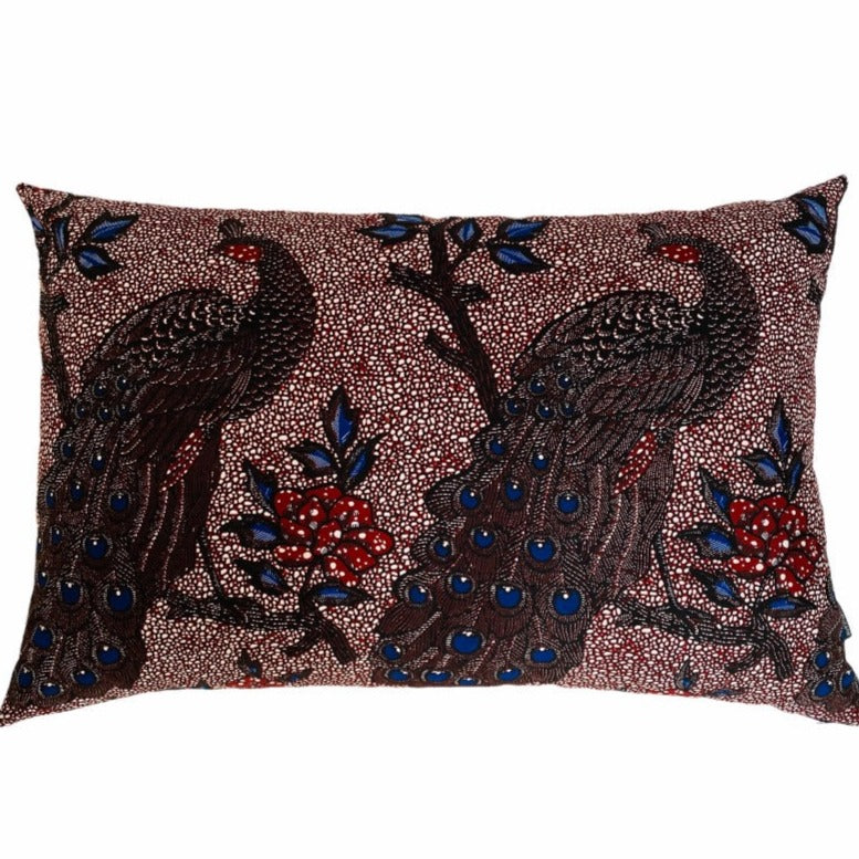 Idah peacock red kingsize cushion 60x90 cm