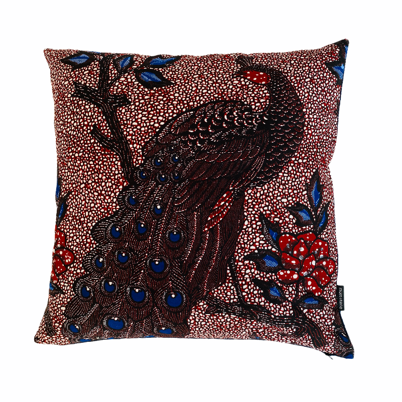 Isolo peacock red cushion 50x50 cm